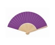 Wooden fan in different colours colour violet