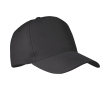 5-panel RPET polyester baseball cap, size 7 1/4, 210 g/m2 colour black