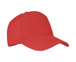 5-panel RPET polyester baseball cap, size 7 1/4, 210 g/m2 colour red