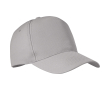 5-panel RPET polyester baseball cap, size 7 1/4, 210 g/m2 colour grey