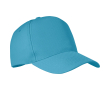 5-panel RPET polyester baseball cap, size 7 1/4, 210 g/m2 colour turquoise