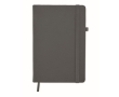 Notebook with recycled PU cover, lined pages, A5 colour dark grey