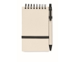 Notepad & matching pen made from recycled milk cartons, A6 colour black