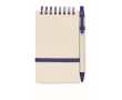 Notepad & matching pen made from recycled milk cartons, A6 colour blue
