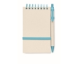 Notepad & matching pen made from recycled milk cartons, A6 colour turquoise