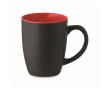Matte black ceramic mug with coloured inside, 290 ml colour red