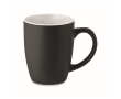 Matte black ceramic mug with coloured inside, 290 ml colour white