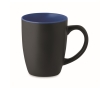 Matte black ceramic mug with coloured inside, 290 ml colour royal blue
