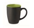 Matte black ceramic mug with coloured inside, 290 ml colour lime