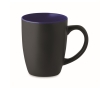 Matte black ceramic mug with coloured inside, 290 ml colour ultramarine blue