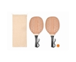 Beach set with wooden beach tennis racket with ball colour wood