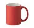 Classic matte ceramic coffee mug for events, 300 ml colour red