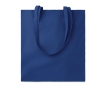 Coloured eco-cotton tote bag with long handles, 180 g/m2 colour blue