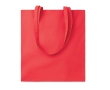 Coloured eco-cotton tote bag with long handles, 180 g/m2 colour red
