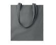 Coloured eco-cotton tote bag with long handles, 180 g/m2 colour dark grey