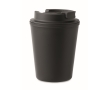 Recycled plastic thermal mug with spout, 300 ml colour black