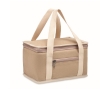 Cooler bag for 6 cans with cotton strap, 320 g/m2 colour beige