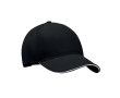 Heavyweight two-tone cotton twill baseball cap, 260 g/m2 colour white/black