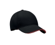Heavyweight two-tone cotton twill baseball cap, 260 g/m2 colour red