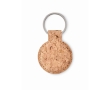 Affordable round cork keyring colour beige