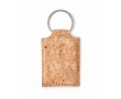 Rectangular cork keyring in a natural design colour beige