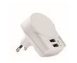European charger with 2 USB Type-A ports colour white