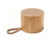 Wireless bamboo speaker in natural design with rope handle colour wood