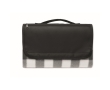 Checkered picnic blanket with water-repellent backing, 150gsm colour black