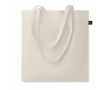 Fair trade cotton tote bag with 70cm handles, 180 g/m² colour beige