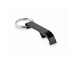 Bottle opener keyring made from recycled aluminium colour black