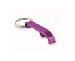 Bottle opener keyring made from recycled aluminium colour violet
