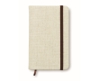 Print lined A6 notebook with canvas cover colour beige