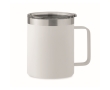 Recycled stainless steel leakproof mug with lid, 300ml colour white