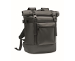 Canvas backpack with roll top zipper and padding colour black