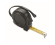 Tape measure from recycled ABS with loop, 3m colour black