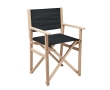 Folding wooden director's chair, maximum load capacity 80 kg colour black
