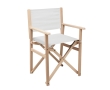 Folding wooden director's chair, maximum load capacity 80 kg colour white