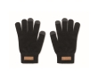 Tactile gloves made of RPET polyester with cork label colour black
