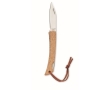 Stainless steel folding pocket knife with cork handle and rope colour beige