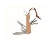 Multi-purpose pocket knife with 7 functions in a cork case colour beige