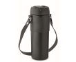 Leak-proof stainless steel mug with lid and strap, 700 ml colour black