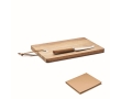 Cheese board set made of acacia wood with knife colour wood
