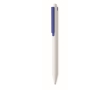 White recycled ballpoint pen with blue ink and colored clip colour blue