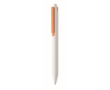 White recycled ballpoint pen with blue ink and colored clip colour orange