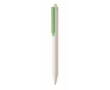 White recycled ballpoint pen with blue ink and colored clip colour lime