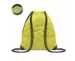 Reflective drawstring bag with thick ropes and zipper pocket colour yellow