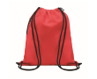 Drawstring bag with thick drawstring and zip pocket, made of RPET colour red