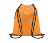Drawstring bag with thick drawstring and zip pocket, made of RPET colour orange