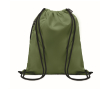 Drawstring bag with thick drawstring and zip pocket, made of RPET colour military green