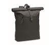 Backpack with roll top zip and padded back colour black